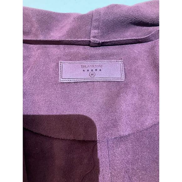 BLANKNYC Cloud Nine Drape Waterfall Faux Suede Cardigan Jacket Womens Size M Red - Picture 8 of 11